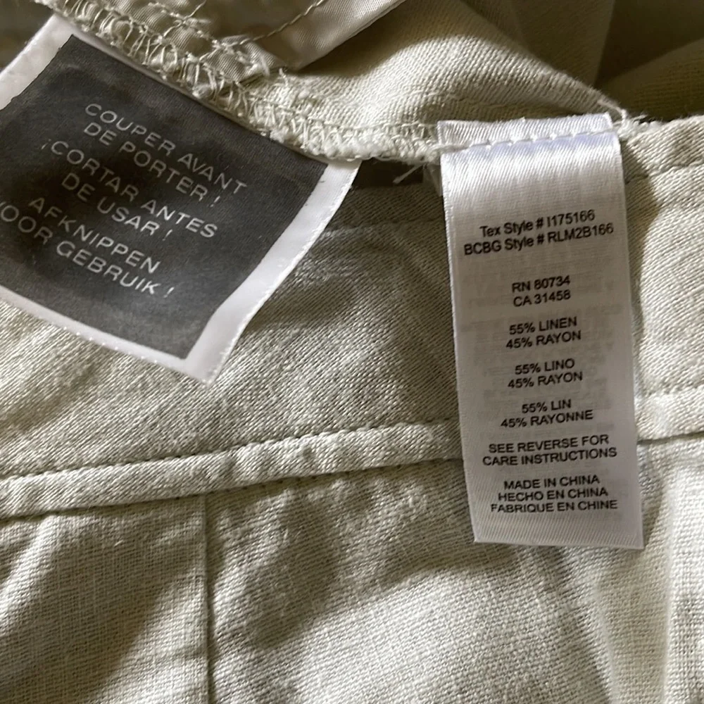 BCBG MaxAzria linen beige summer lightweight pants, size 4 - Picture 7 of 12